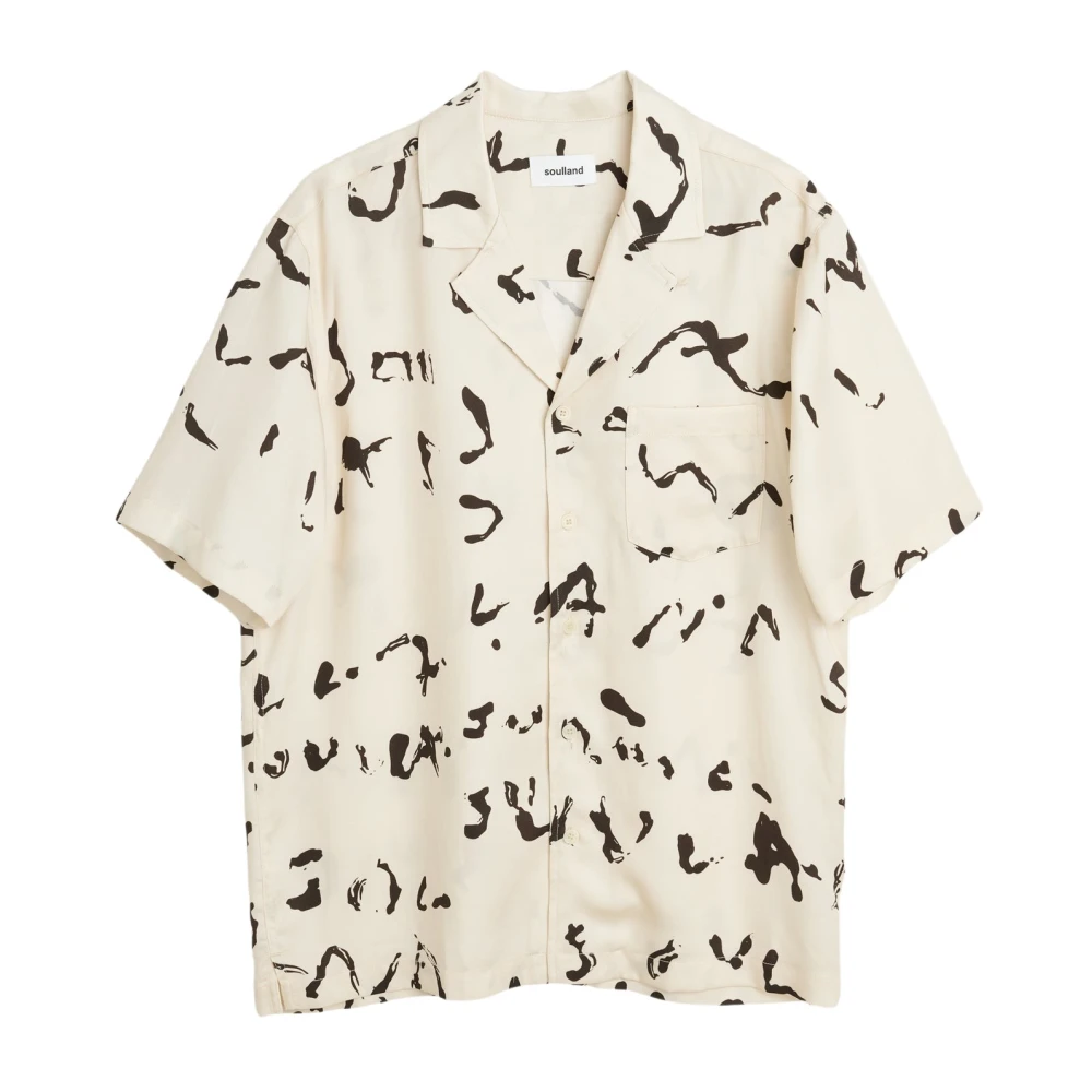 Soulland Digitaal Bedrukte Bowling Kraag Shirt White Heren
