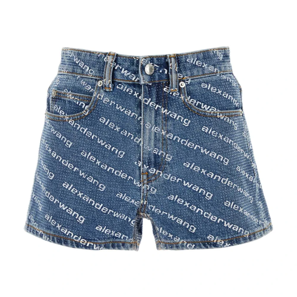 Alexander wang Stijlvolle bedrukte denim shorts Blue Dames