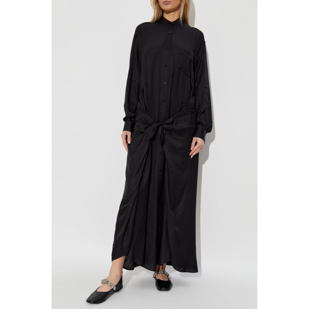 Moschino Jurk met tailleband Black Dames