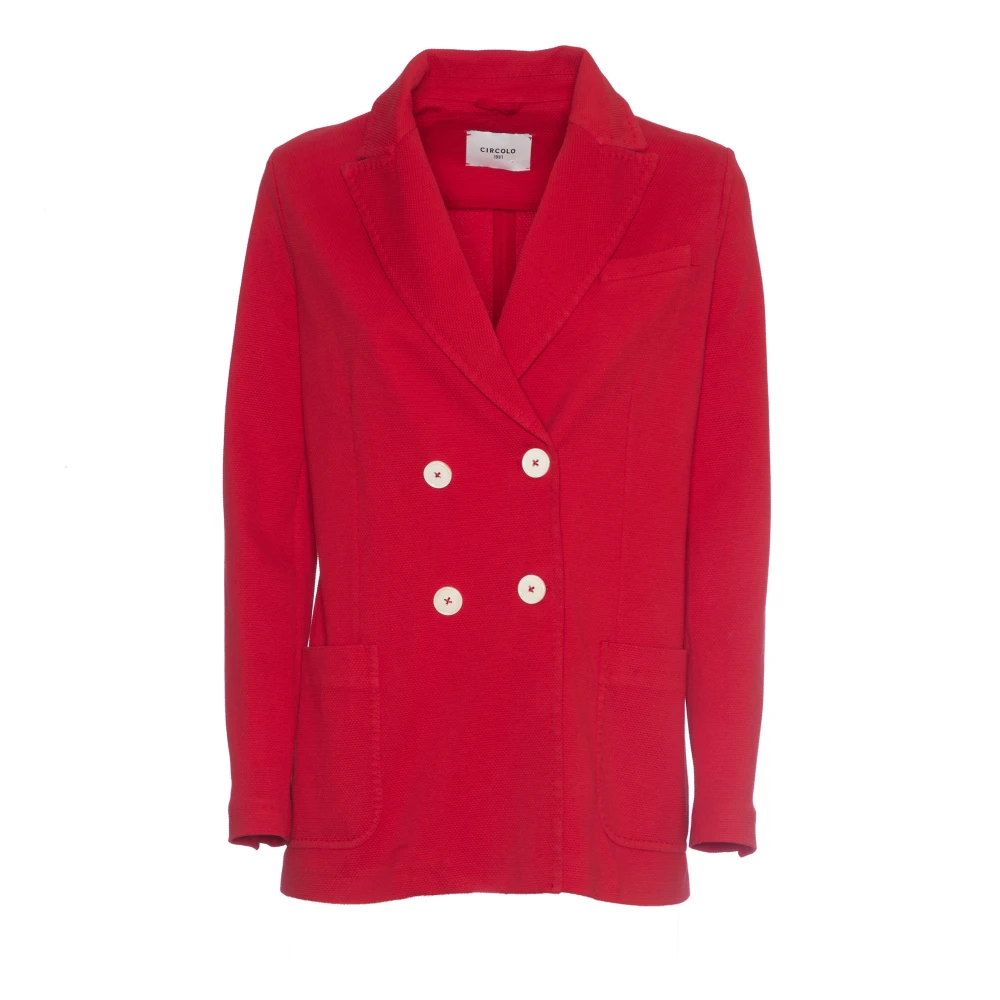 Circolo 1901 Women's Red Double-Breasted Blazer