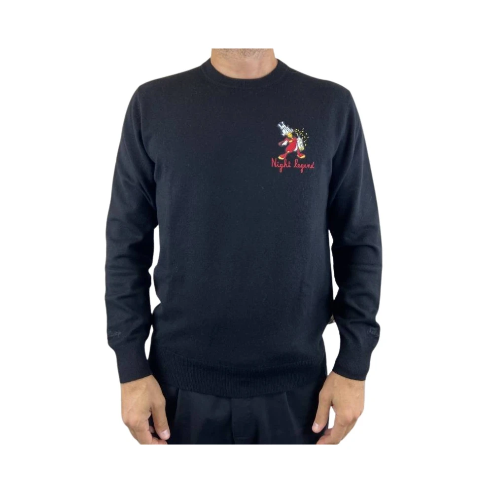 MC2 Saint Barth Zwarte Ronde Hals Trui Blue Heren