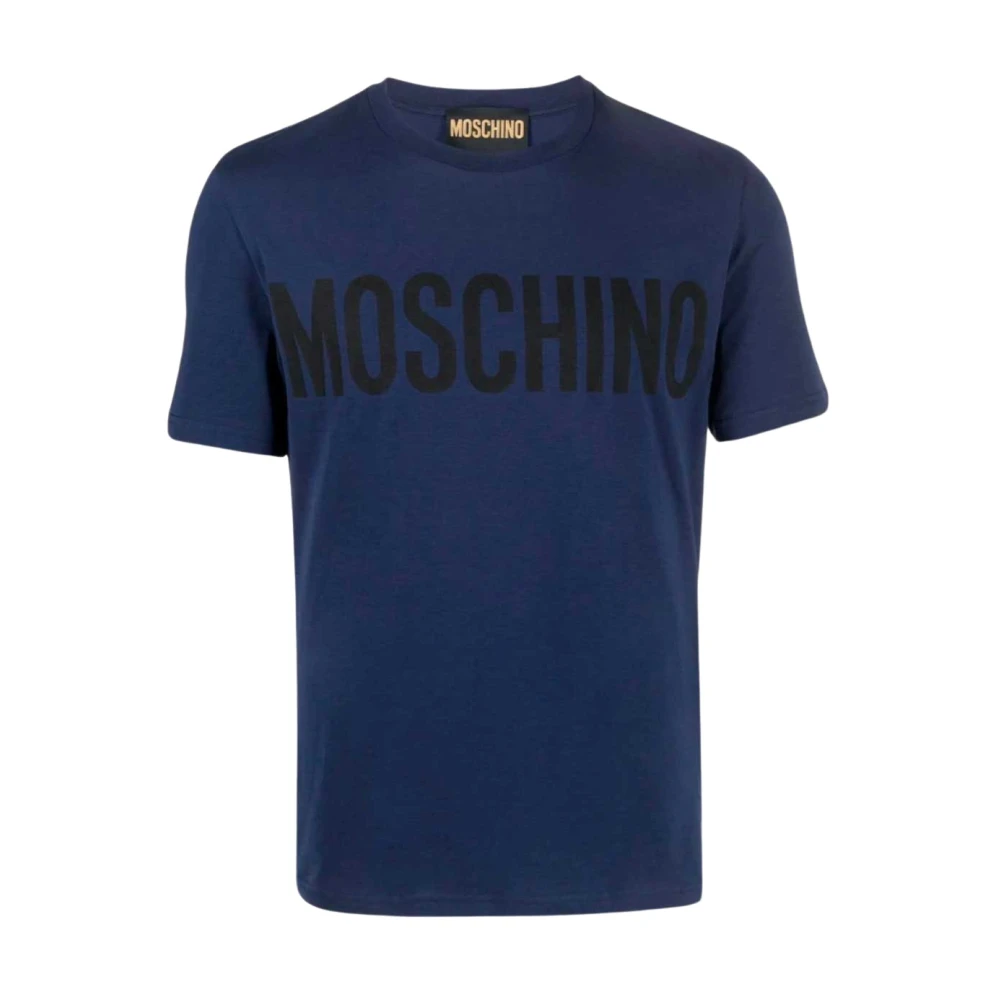 Moschino Blauw Aansluitend T-Shirt van Katoen en Elastaan Blue Heren