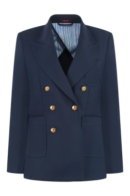 Cotton Double-Breasted Blazer