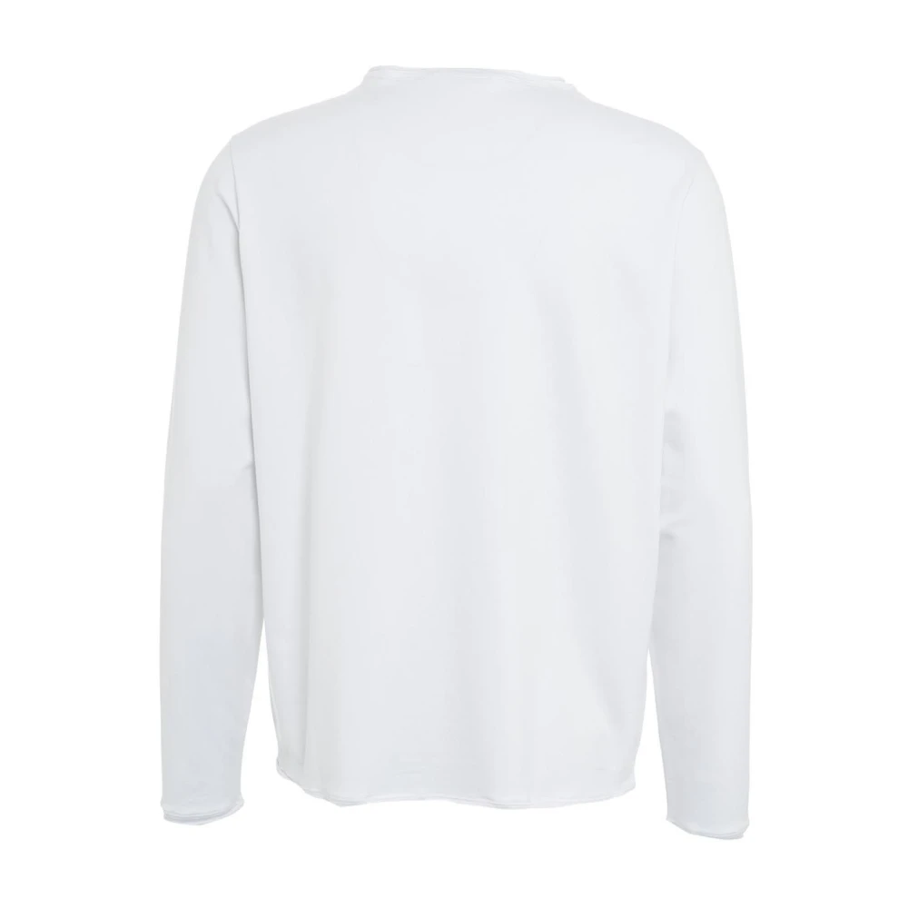 Stefan Brandt Sweatshirt met afgeronde zoom en ronde hals White Heren