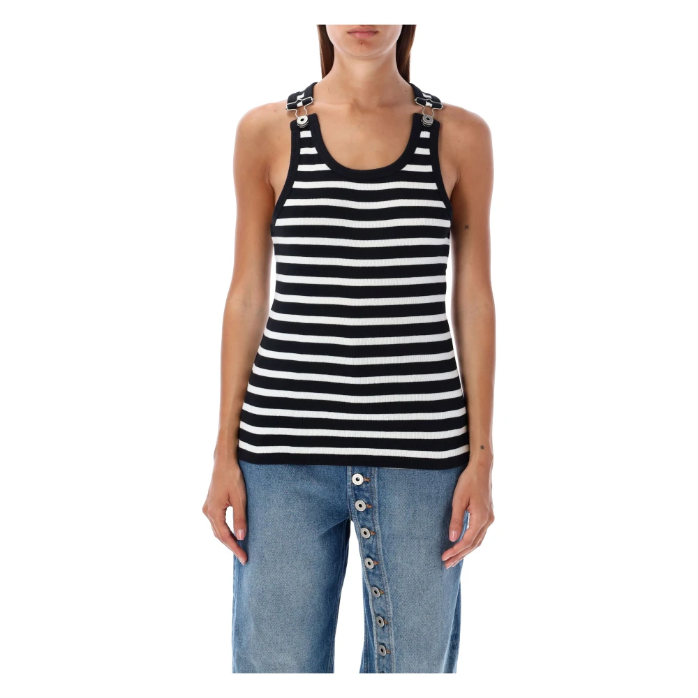 Jean Paul Gaultier Gestreepte Tanktop Zwart Wit Black Dames