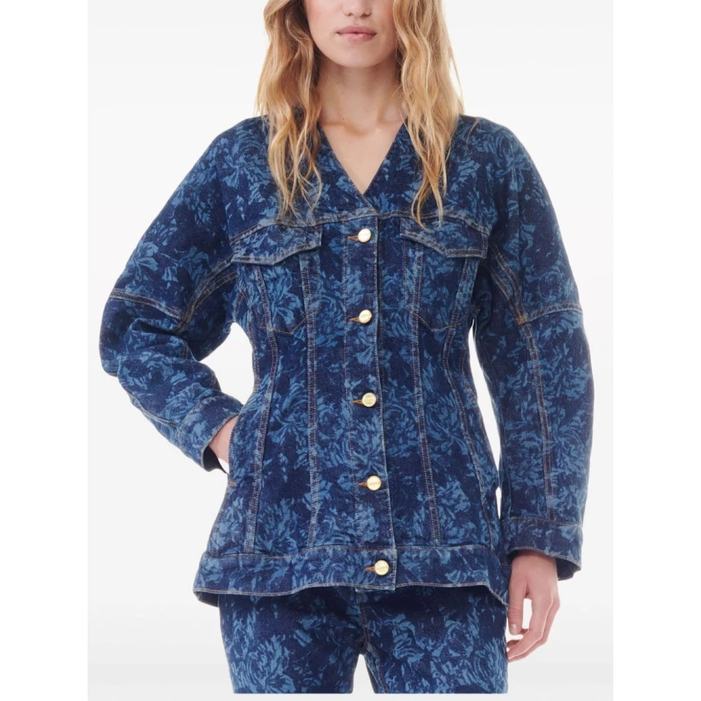Ganni Stijlvolle Blazer voor Trendy Looks Blue Dames