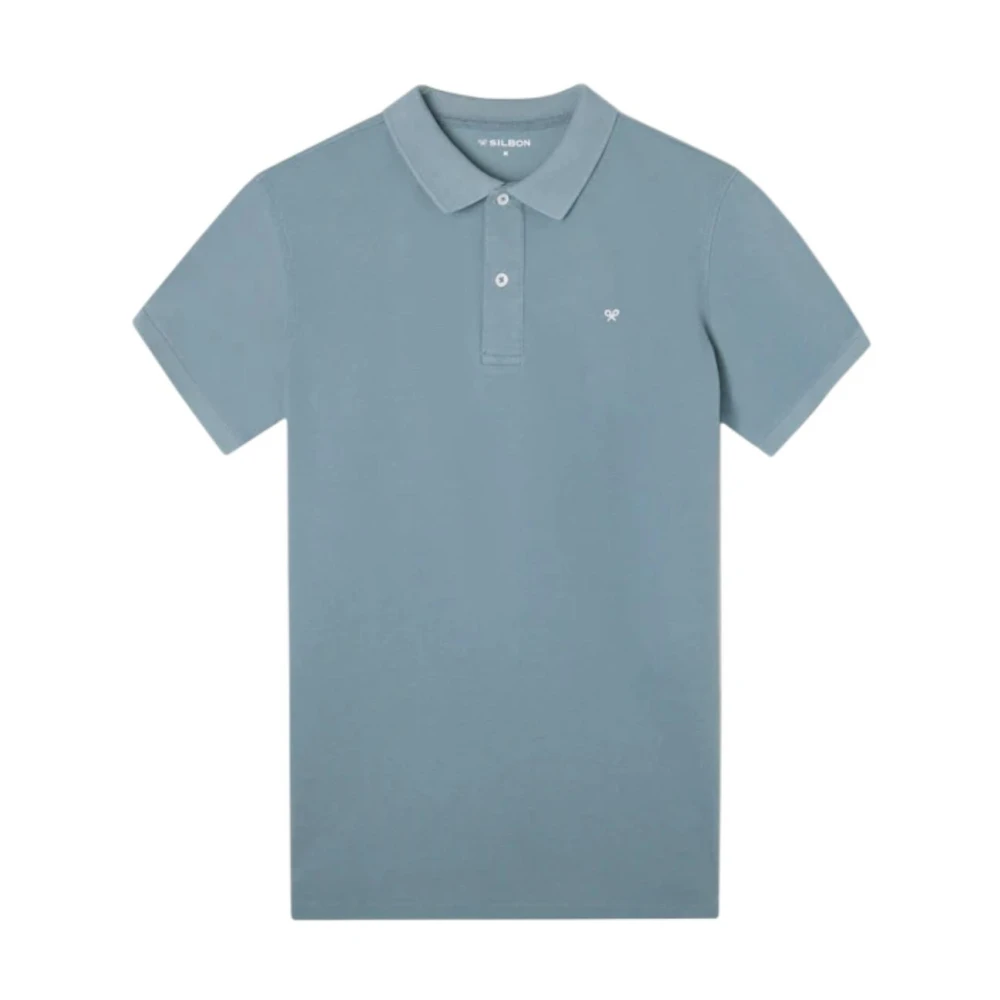 Silbon Men's Green Polo Shirts, S, Classic Polo