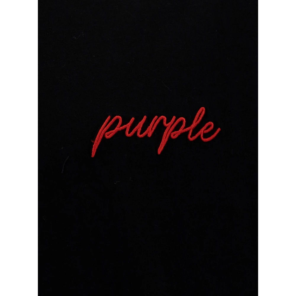 Purple Brand Zwart T-shirt met Logo Print Black Heren