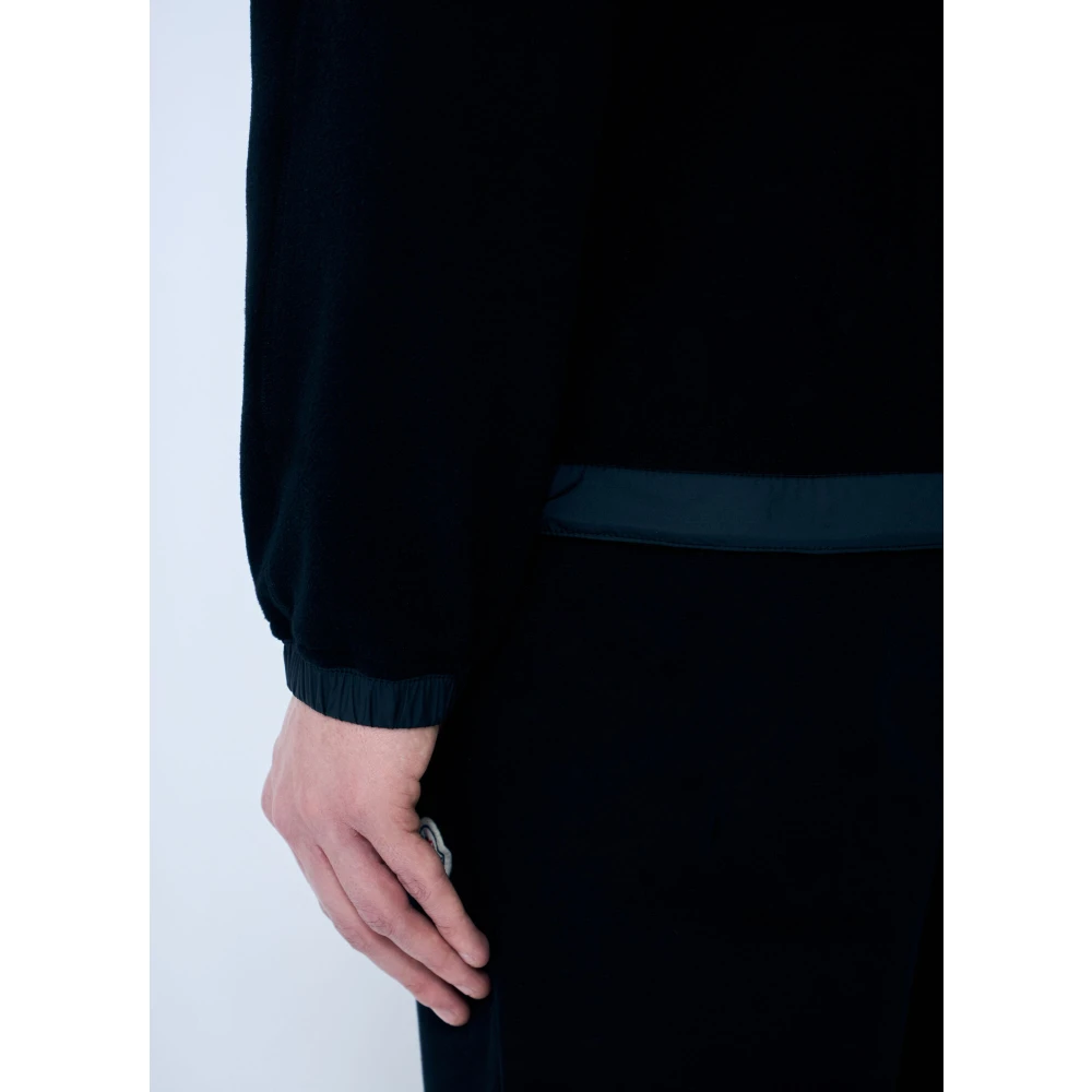 Moncler Fleece Zip-Up Vest met Capuchon Black Heren