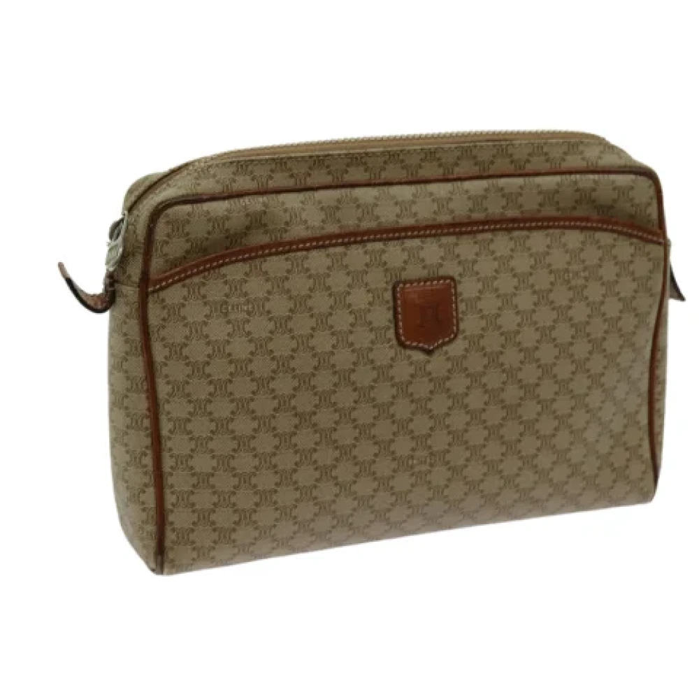 Celine Vintage Pre-owned Canvas clutches Beige Dames