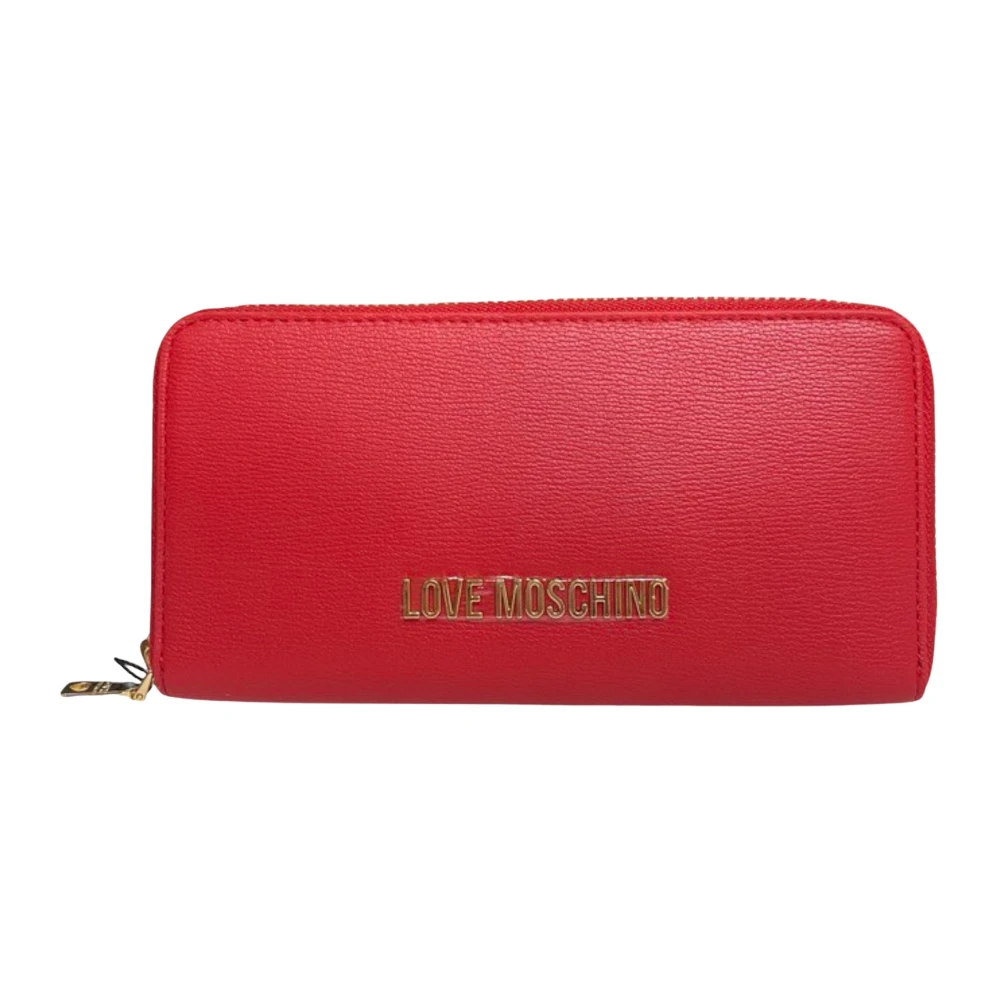 Love Moschino Rode Synthetisch Leren Portemonnee Metallico Red Dames