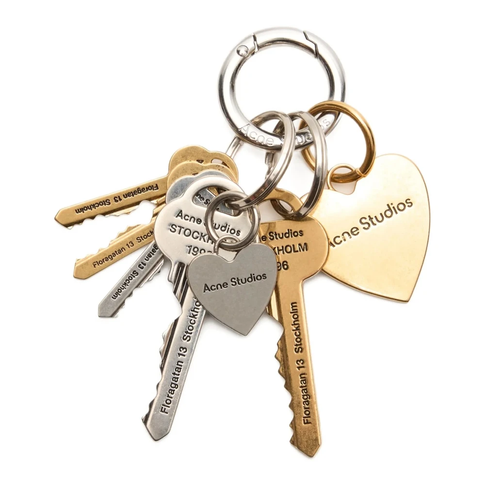 Acne Studios Engraved Keyring Set - Man Keyrings Gold One Size - Immagine 3