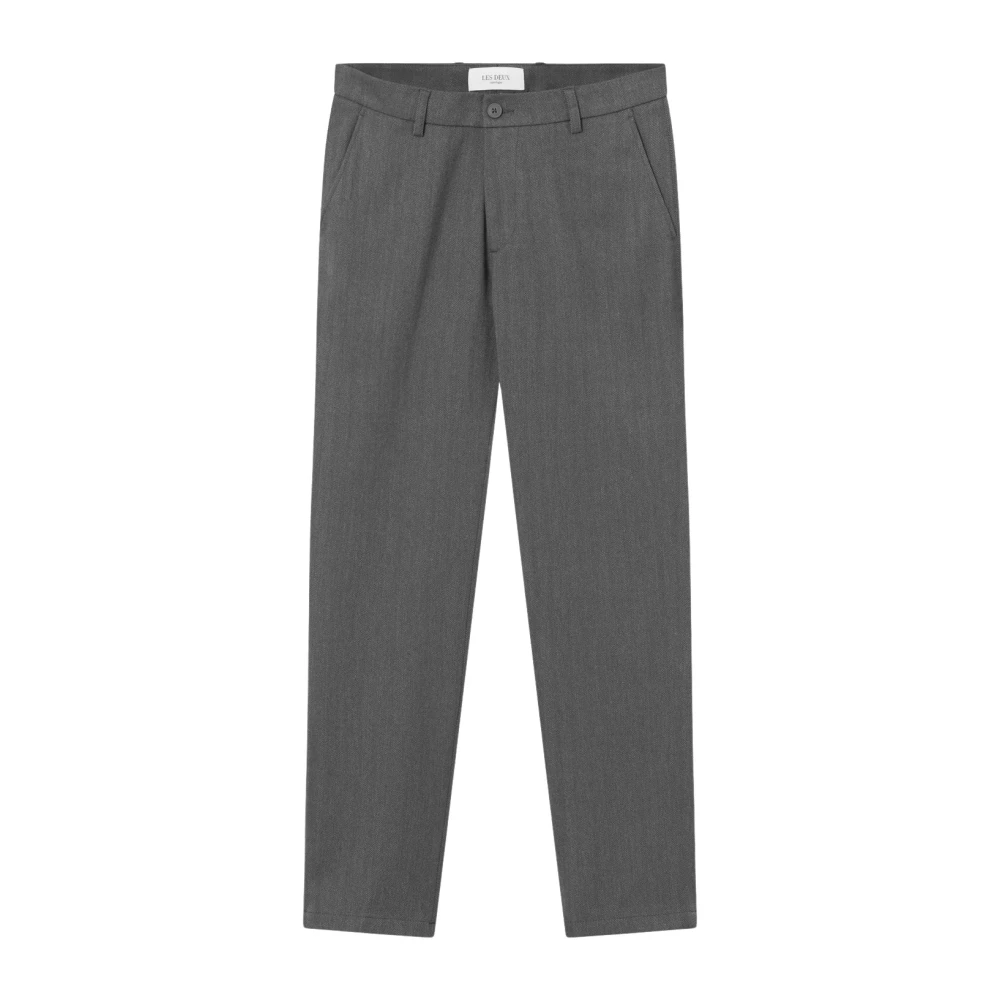 Les Deux Ljusgrå Herringbone Suit Byxor Gray, Herr