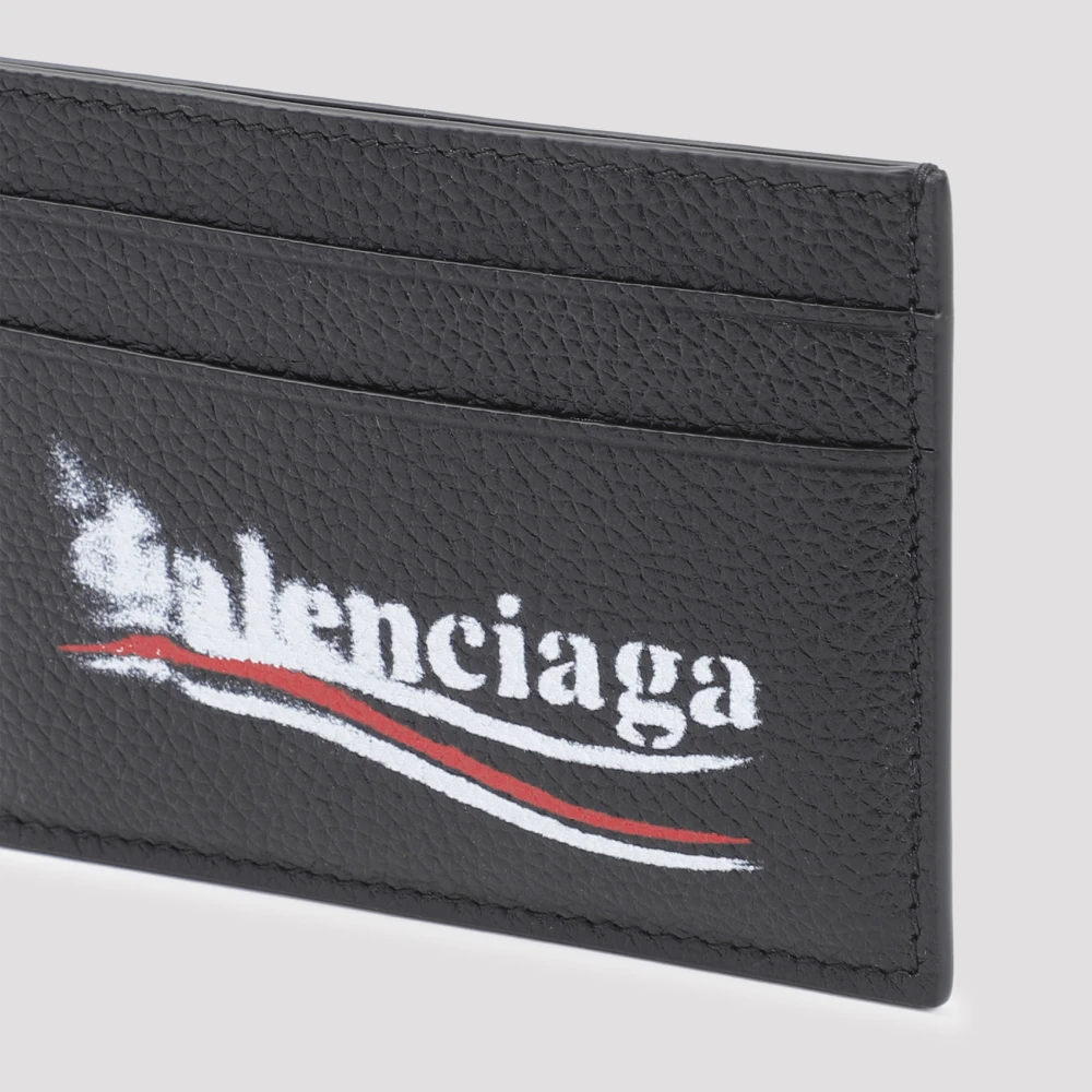 Balenciaga Leren Portemonnee Black Heren