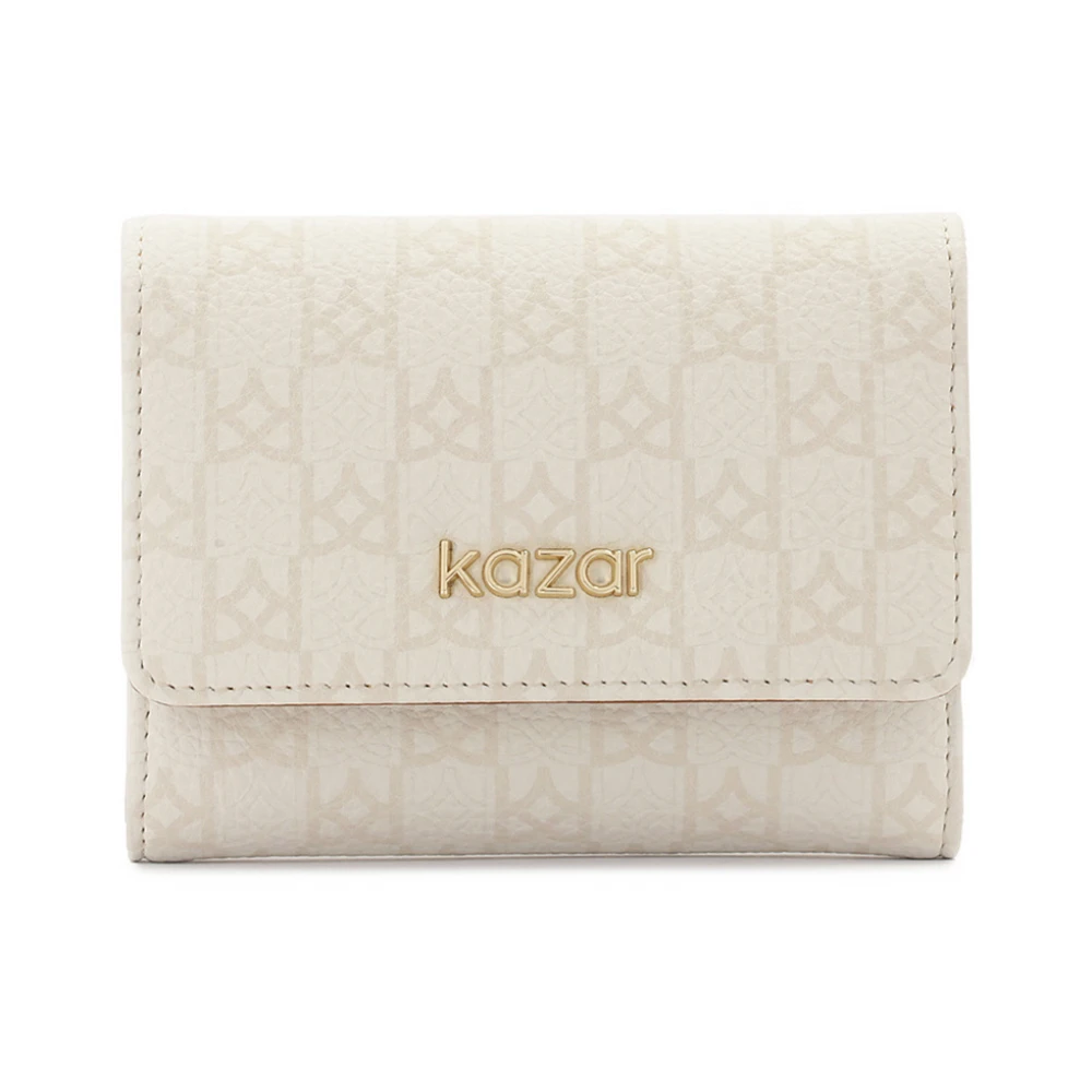 Kazar Gestreepte portemonnee met bruin interieur White Dames