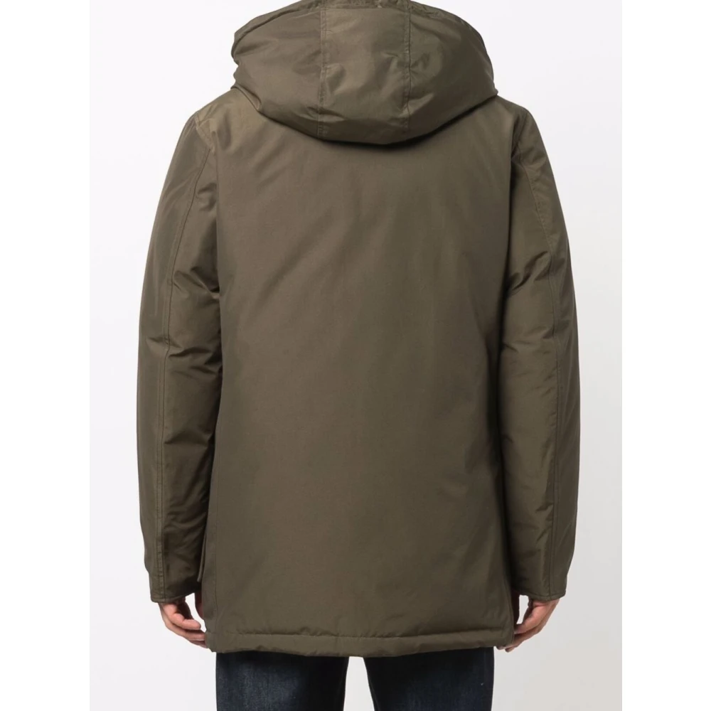 Woolrich Groene Gewatteerde Hoodiejas Green Heren