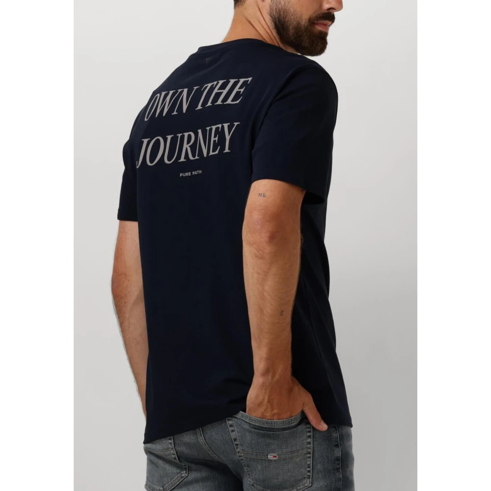 Pure Path Heren Regular Fit Crewneck T-shirt Blue Heren