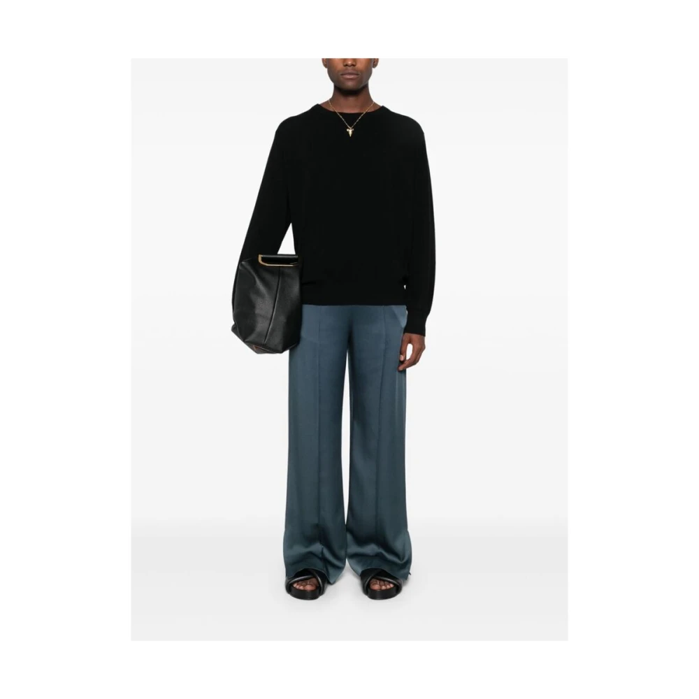 Dries Van Noten Zwarte Kasjmier Gebreide Trui Black Heren