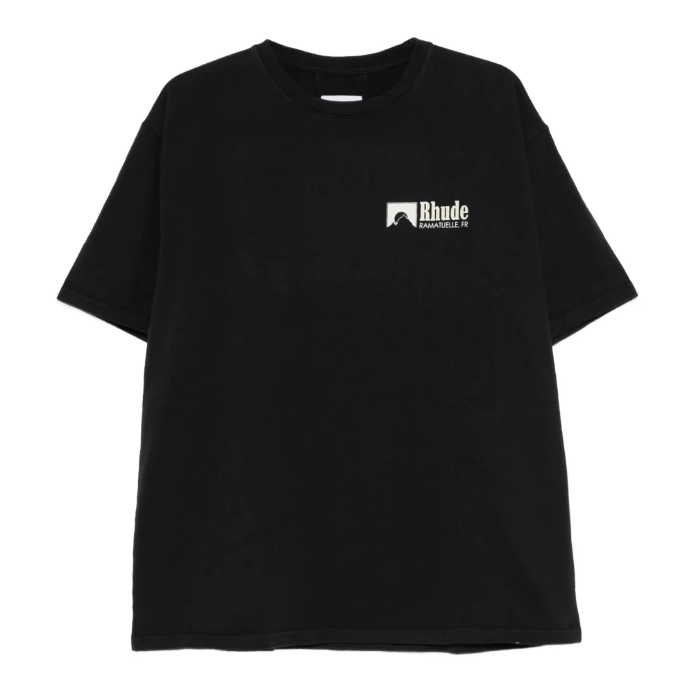 Rhude Men's Black T-Shirts, S, Crew Neck T-Shirt
