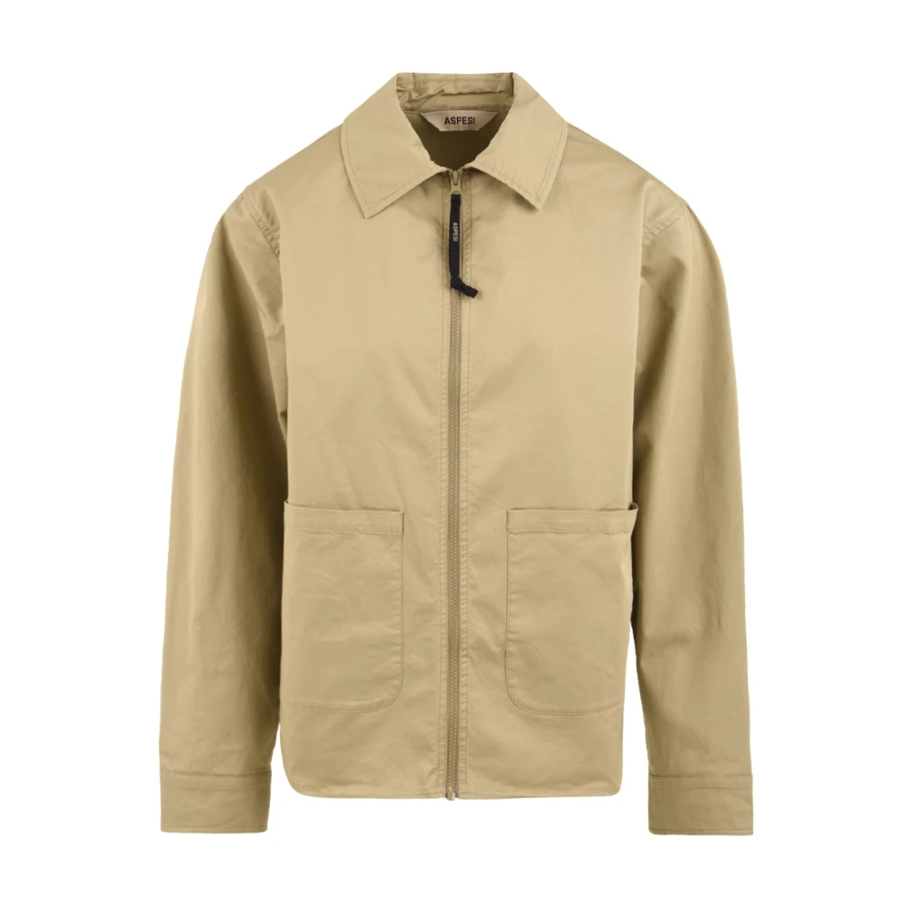 Aspesi Men's Beige Light Jackets, L, Ri-Kraft Shirt