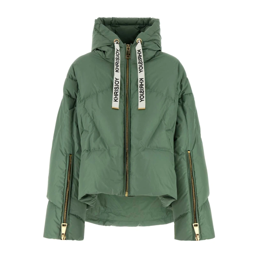Stylish Sage Green Down Jacket - Khrisjoy - Modalova