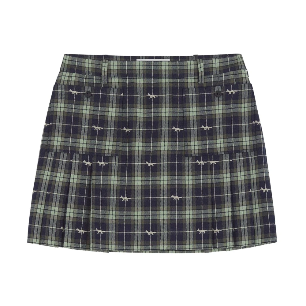 Maison Kitsuné Katoenen Geruite Rok Multicolor Dames