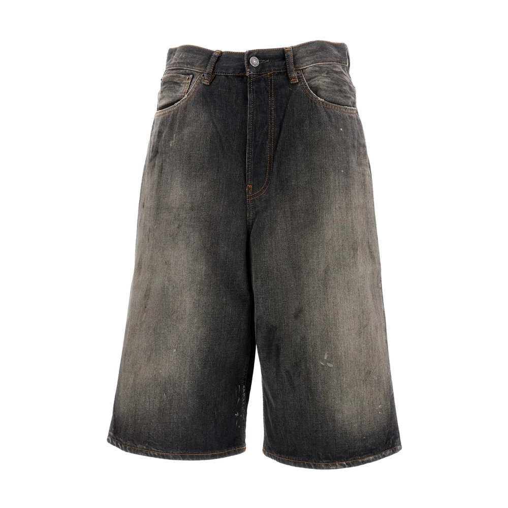 Acne Studios Men's Black Loose-Fit Denim Shorts