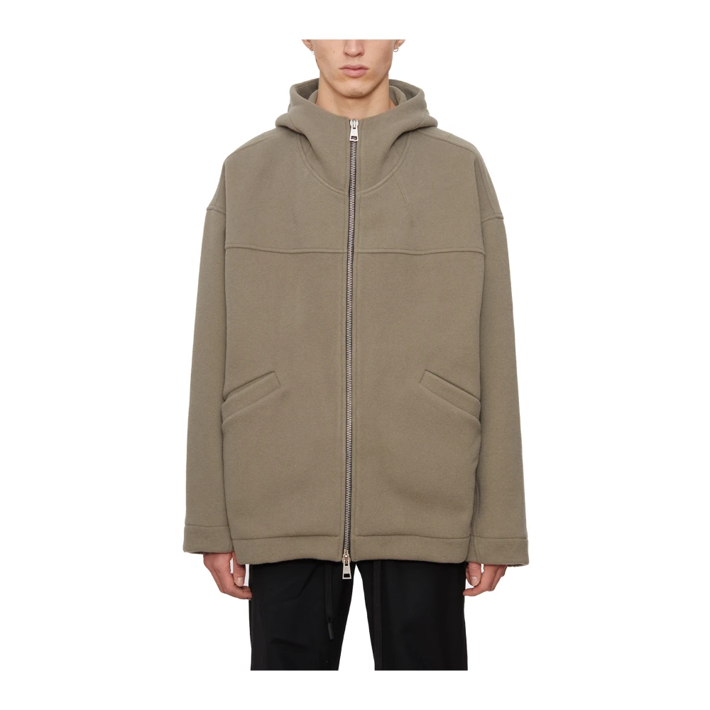 Andrea Ya aqov Oversized Hoodie Jas Beige Heren