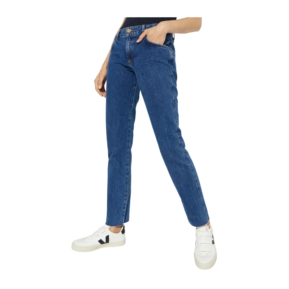 One Teaspoon Blue Straight Fit Jeans, Female, W24, Trucker Straight Low Waist Jeans