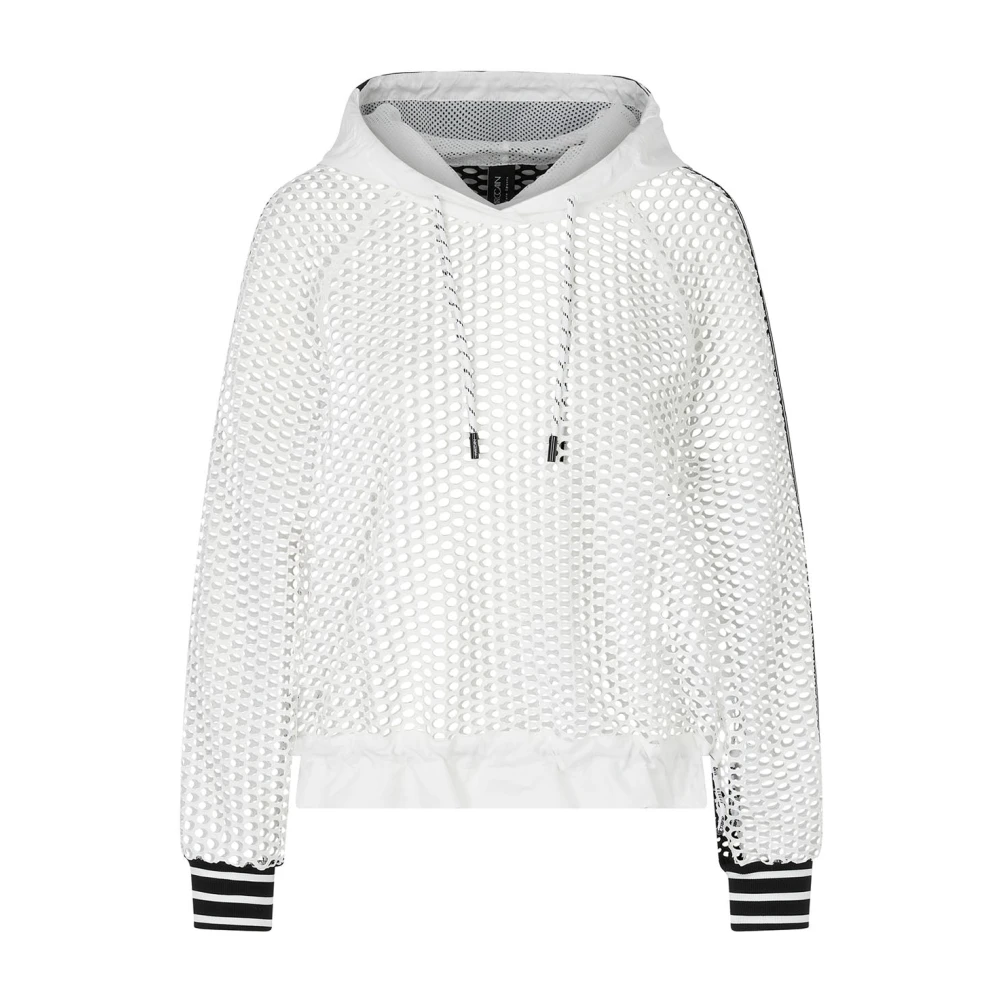 Marc Cain Moderne Mesh Hoodie White Dames