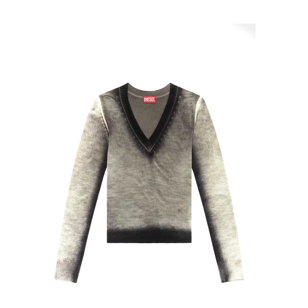 Diesel Donna Grigio - Maglieria Con Scollo A V - Knitwear - L