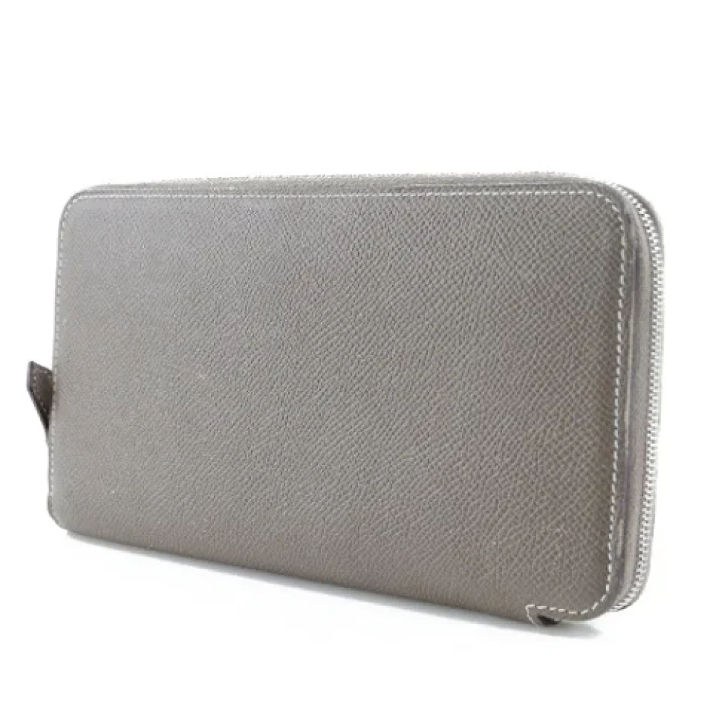 Hermès Vintage Pre-owned Leather wallets Gray Dames