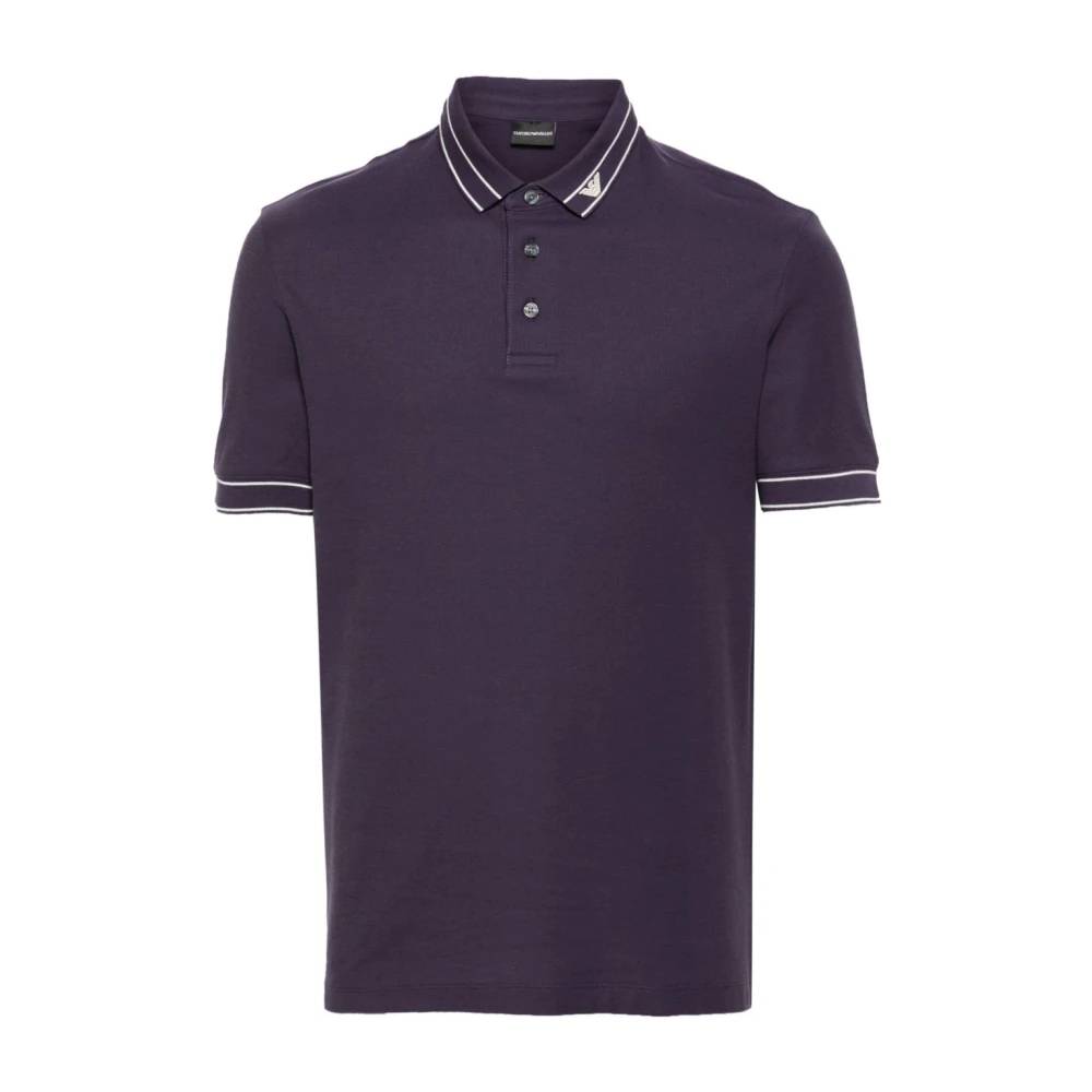 Emporio Armani Paarse Polo Shirt met Logodetails Purple Heren