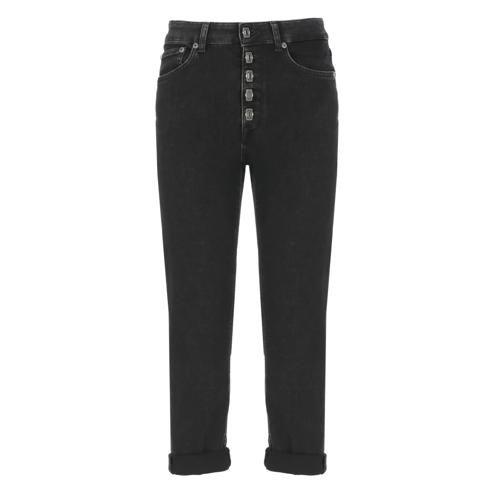 Dondup Zwarte katoenen damesjeans met zakken Black Dames