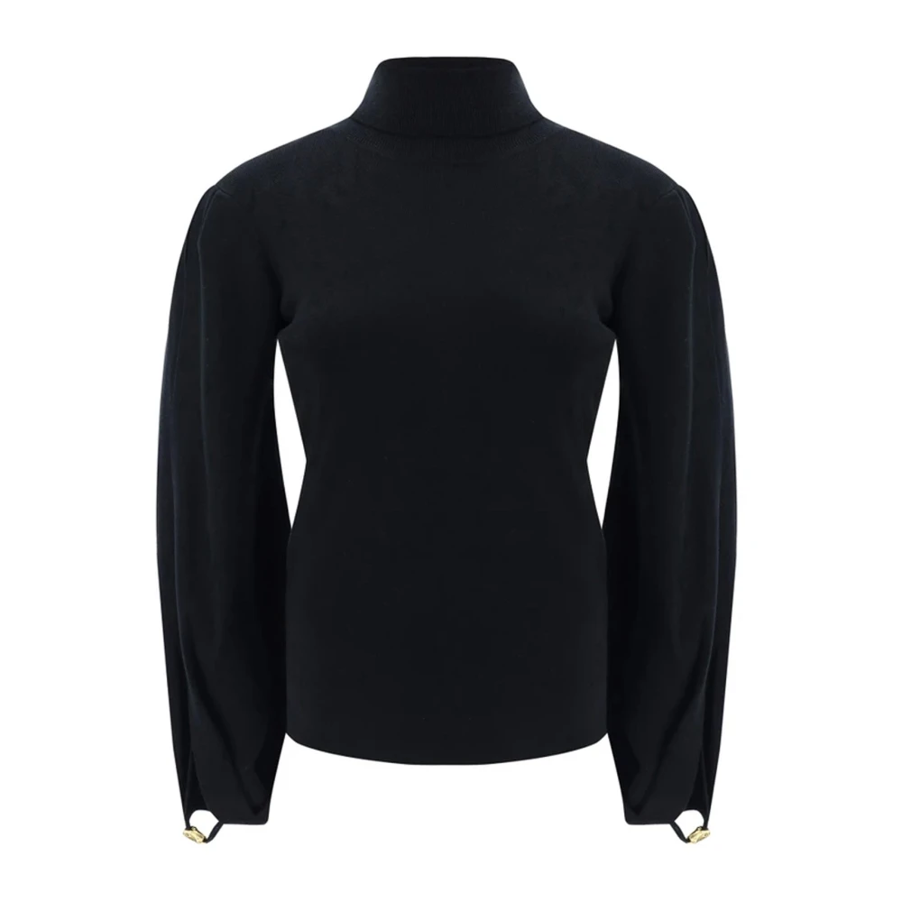 Chloé Women's Black Turtlenecks, L, Wool Jumper With Cut-Out Detail