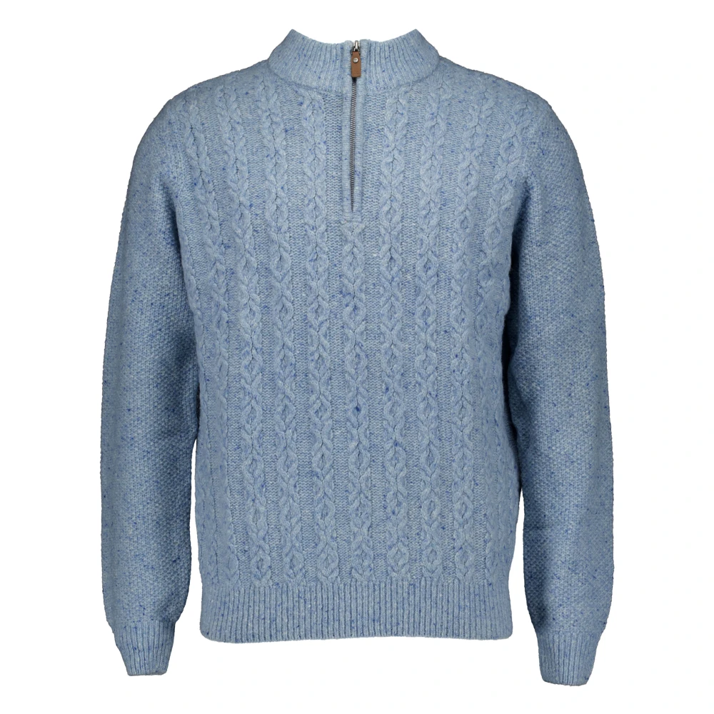 Fynch-Hatton Men's Blue Zip Troyer