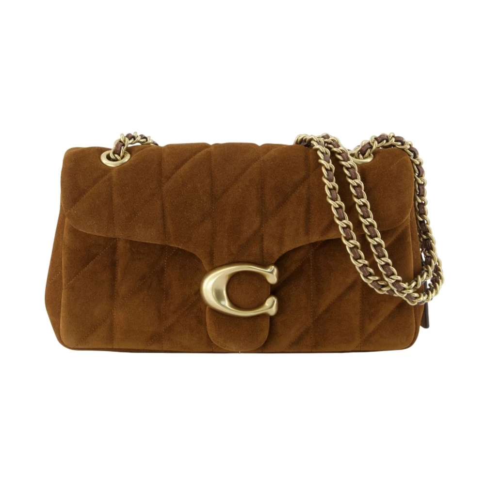 Coach Women's Brown Quilted Suede Shoulder Bag - Shoulder Bags - One Size - Bags