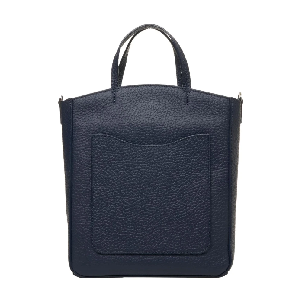 Orciani Blauwe Leren Shopper Tas Blue Dames