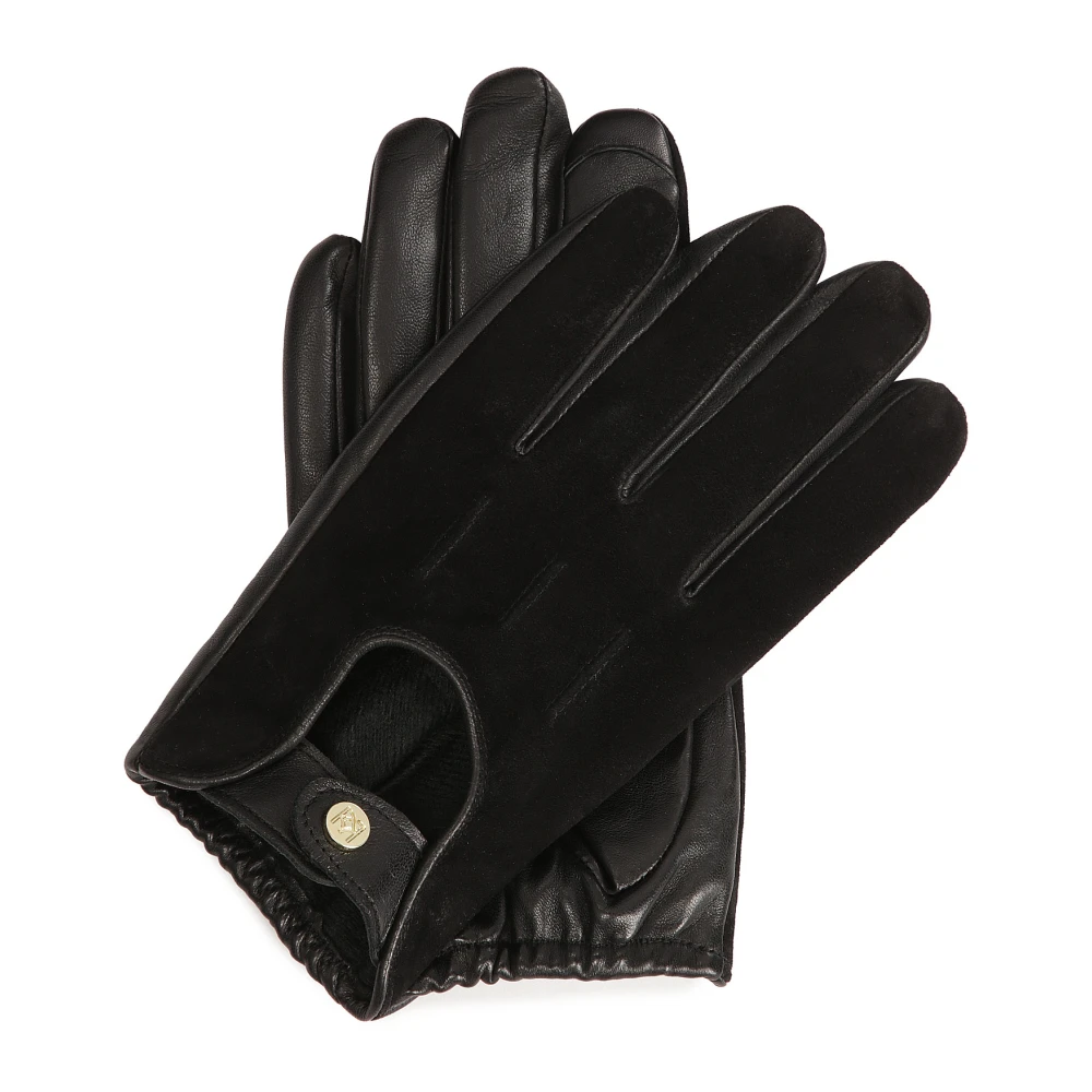 Kazar Zwarte handschoenen gemaakt van twee soorten leer Black Dames