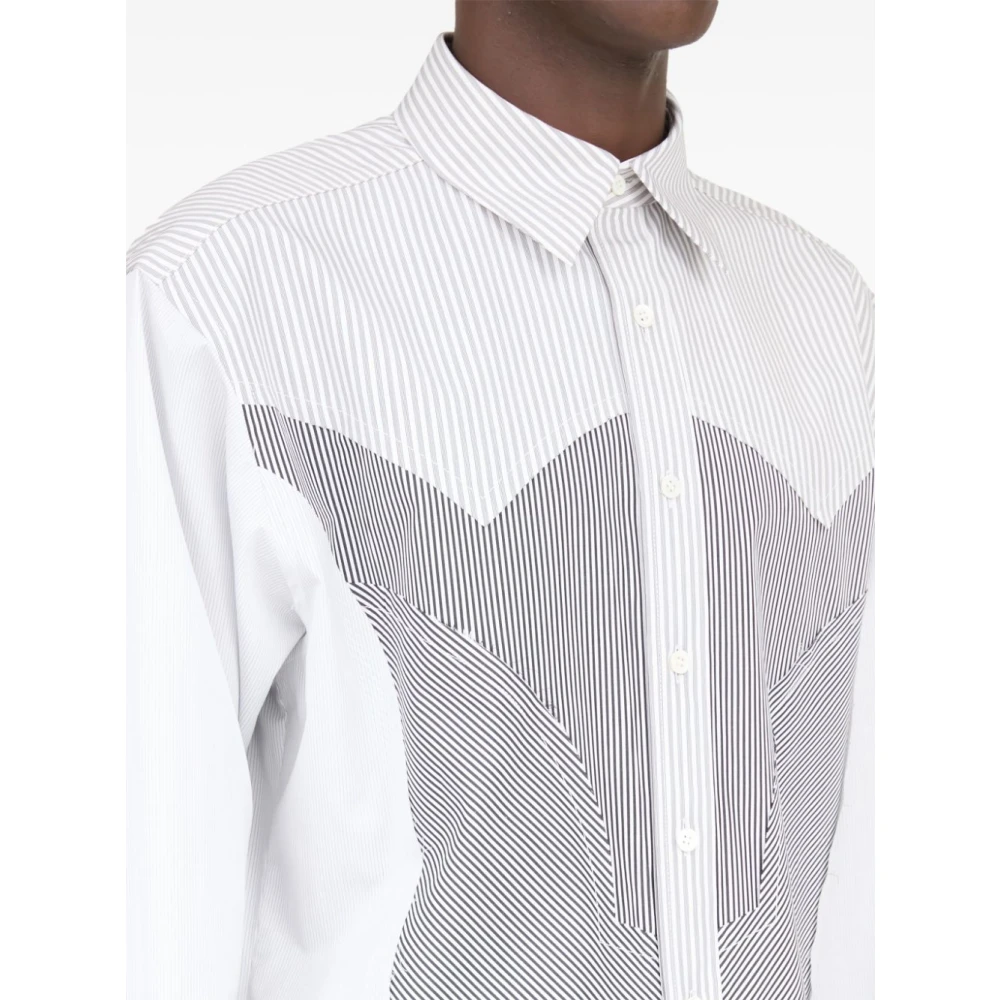 Maison Margiela Gestreept katoenen overhemd Aw24 White Heren