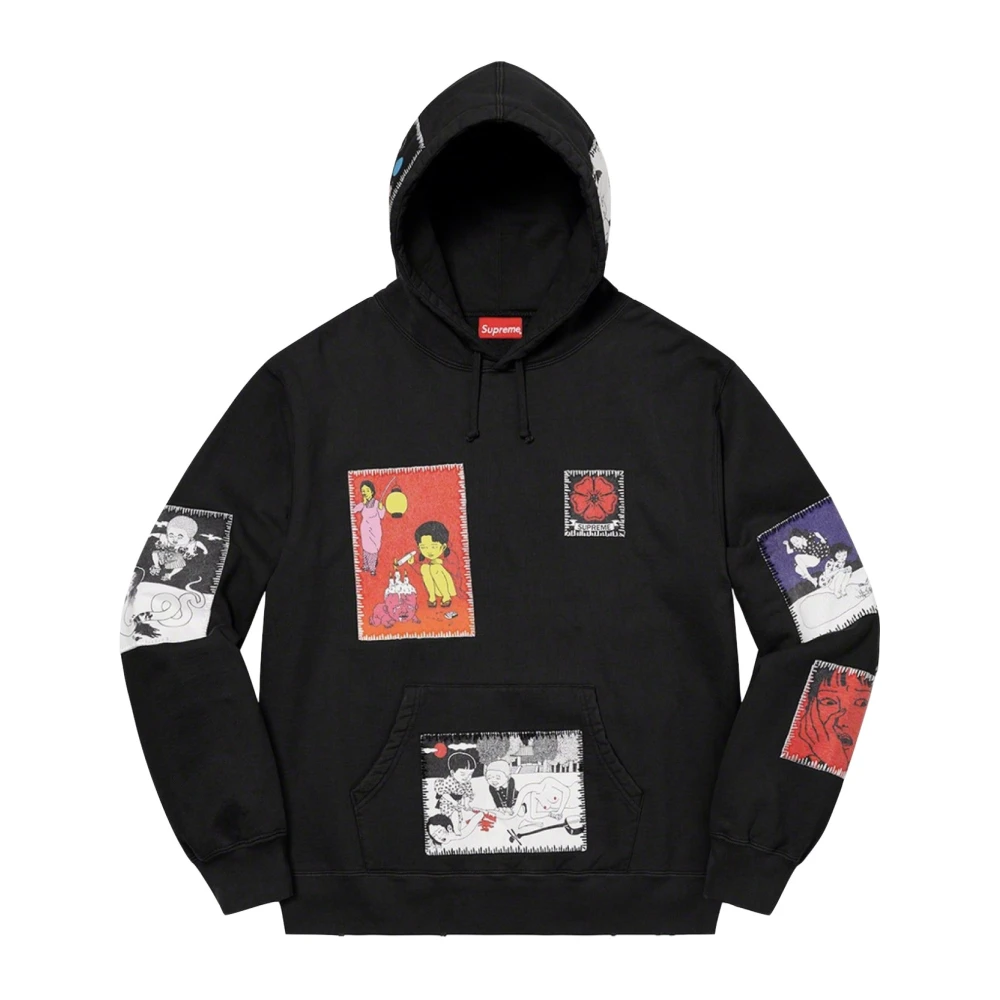 Supreme Beperkte oplage Hoodie Toshio Saeki Black Heren