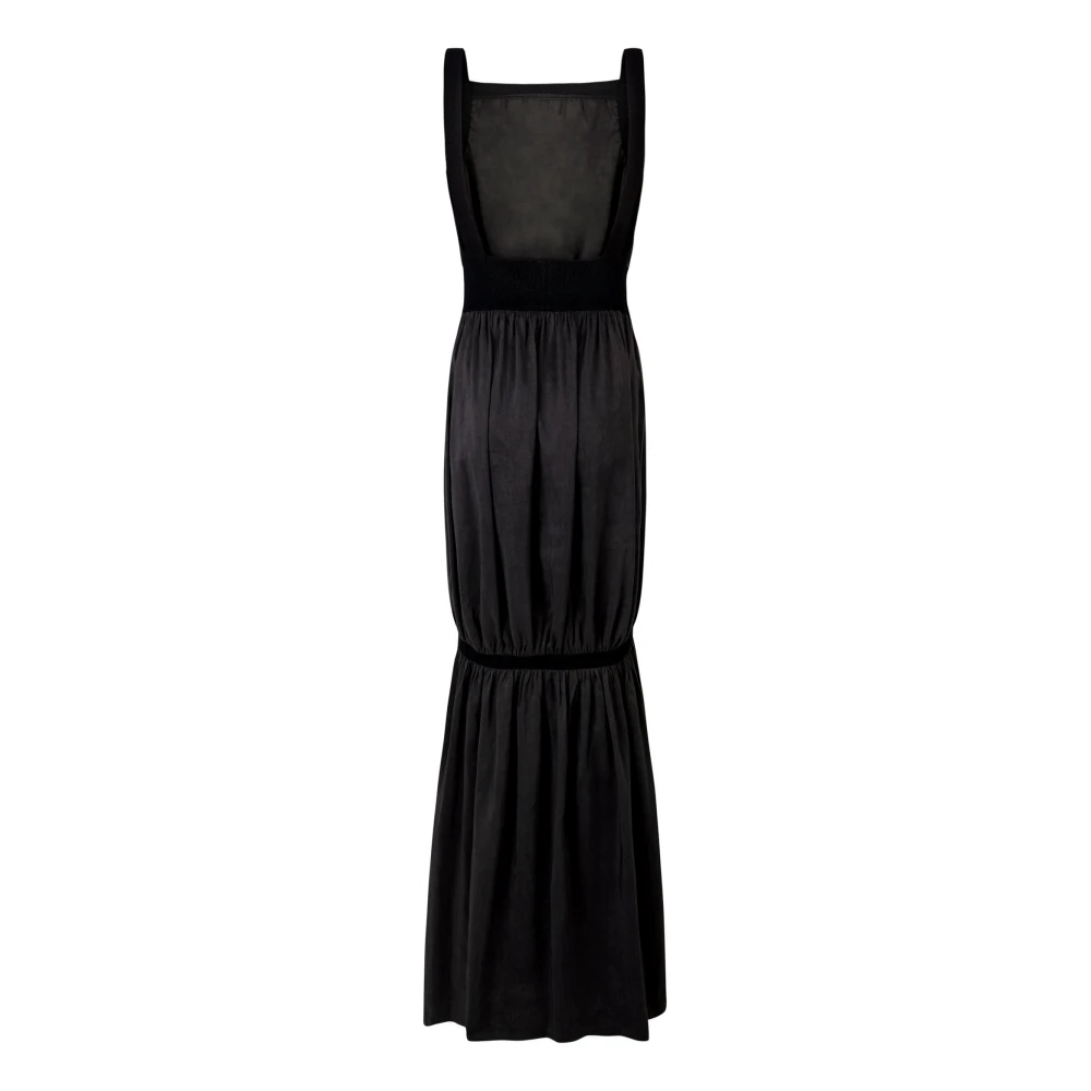 Cortana Rugloze Grijze Rook Jurk Black Dames