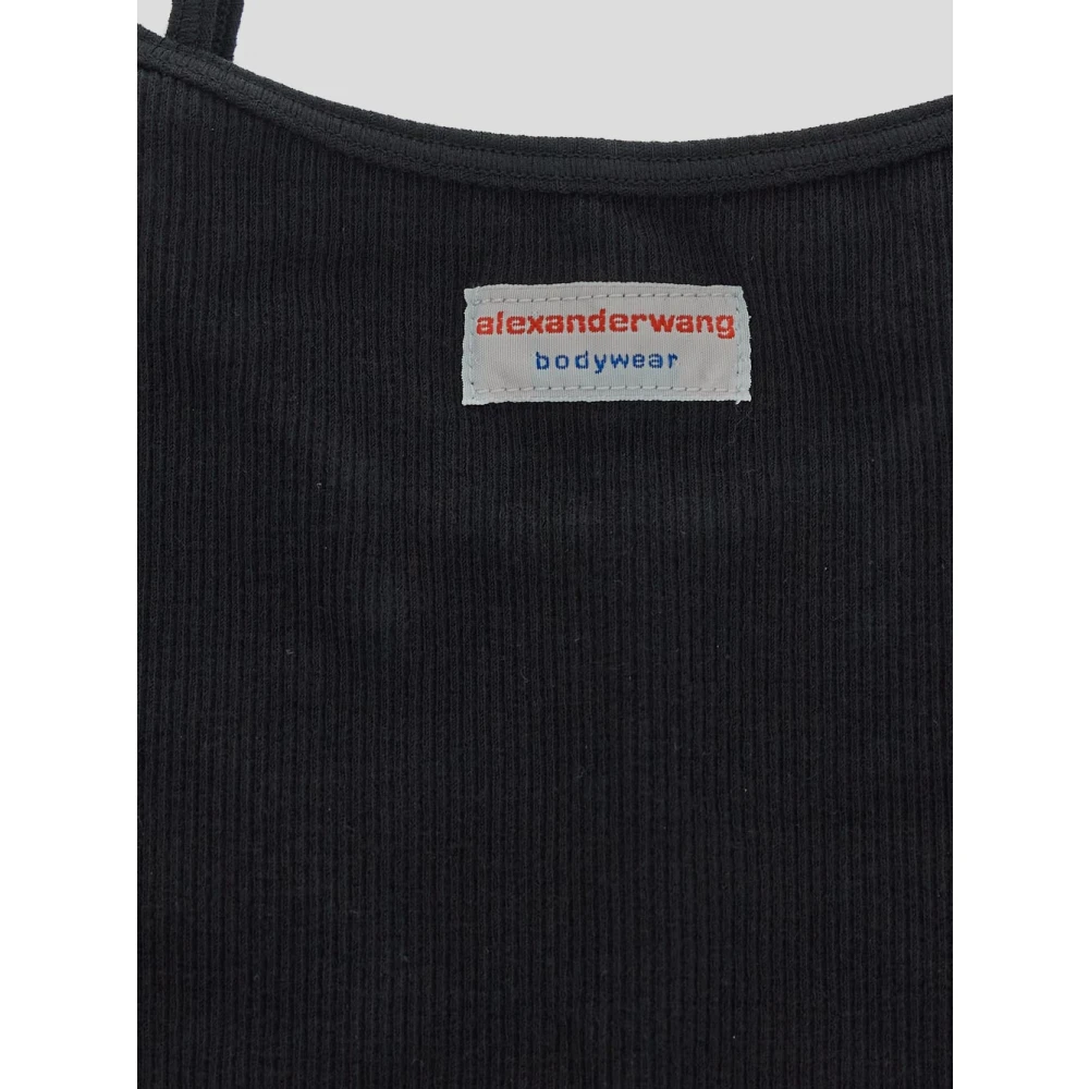 alexander wang Geribbelde Katoenen Cami Top Black Dames