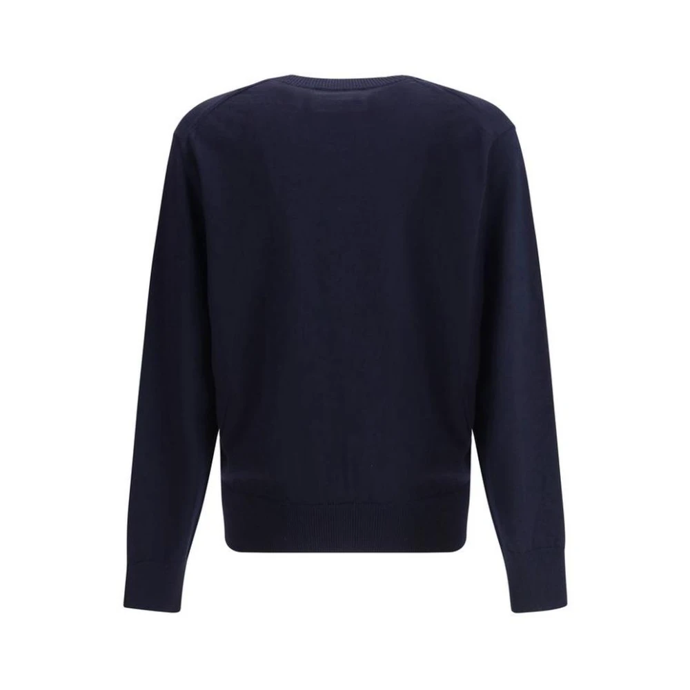Ami Paris Hart Logo Crew Neck Sweater Blue Heren