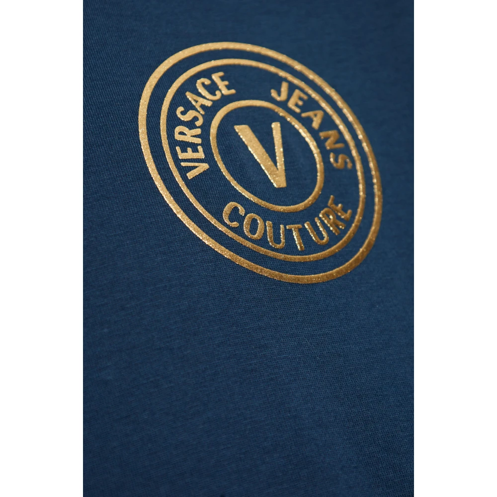 Versace Jeans Couture T-shirt met bedrukt logo Blue Heren