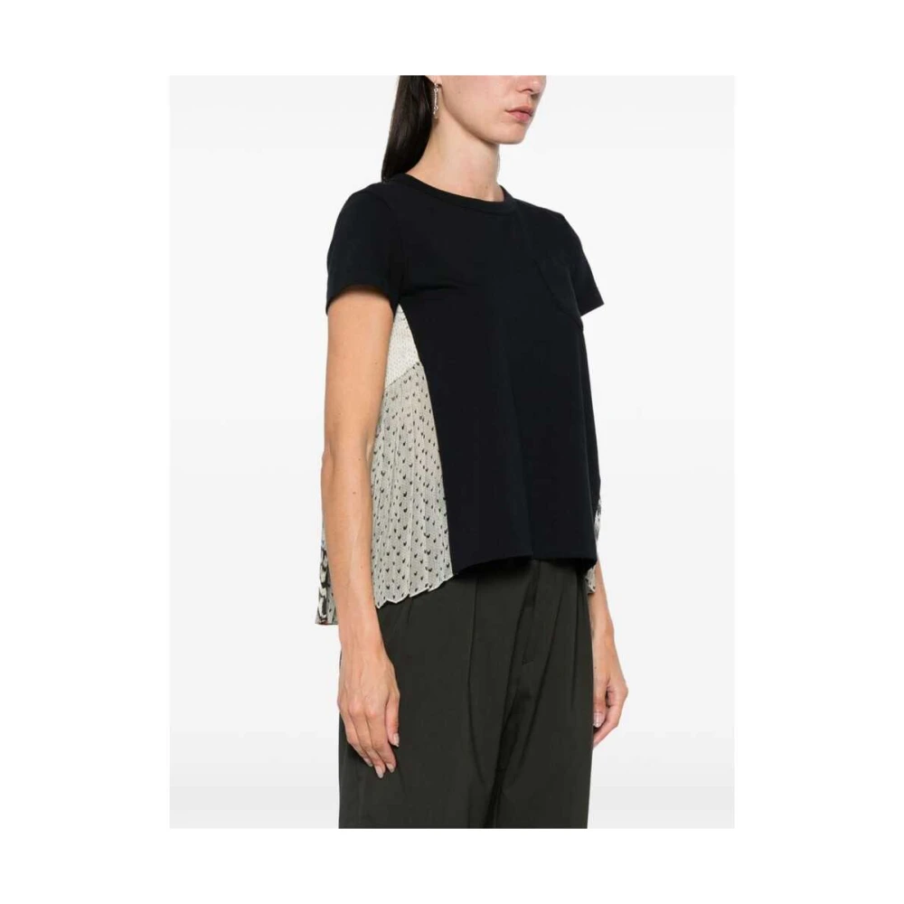 Sacai Blauw Abstract Patroon T-shirt Blue Dames
