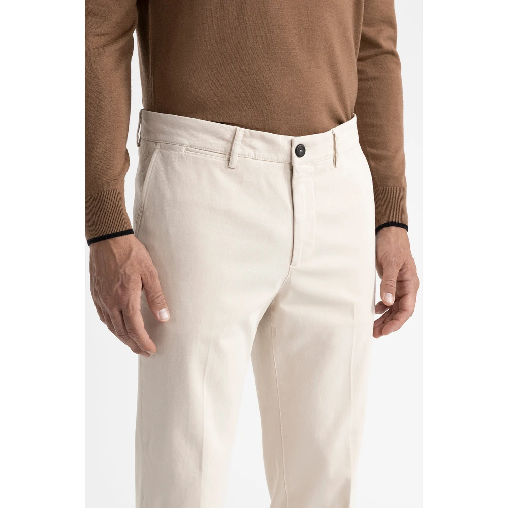 PESERICO Stretch katoenen chino's Beige Heren