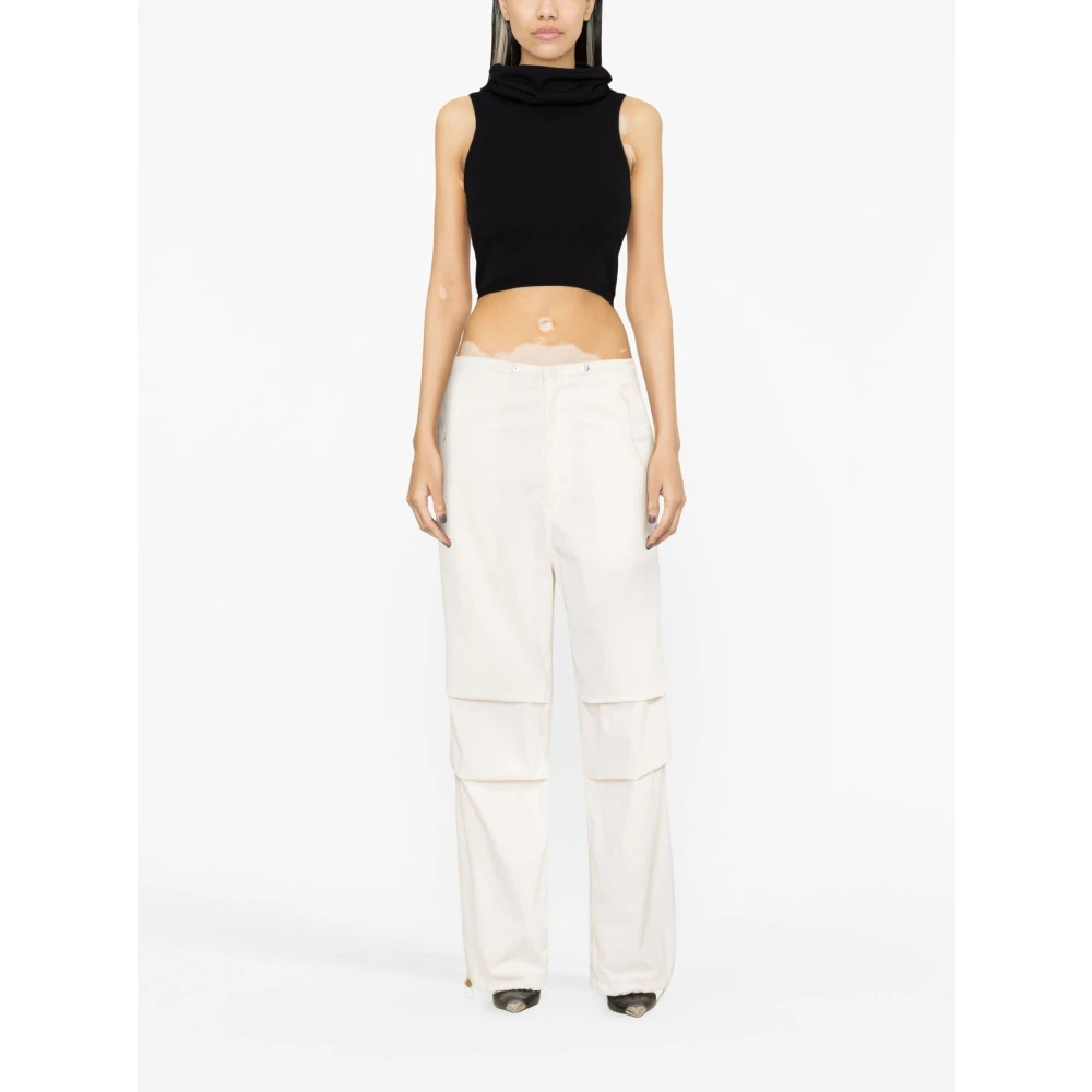 Alaïa Gebreide Hoodie Crop Top Black Dames