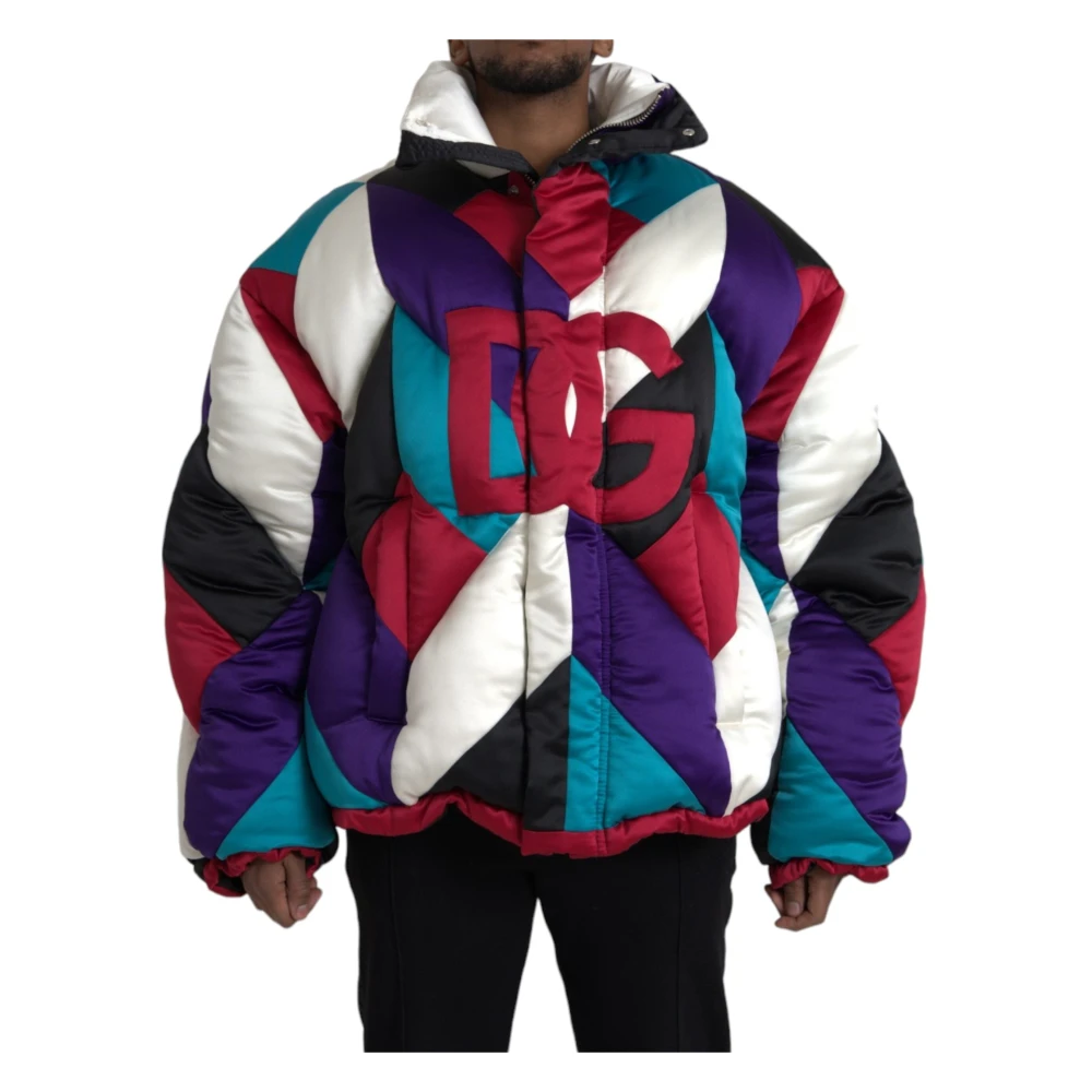 Dolce & Gabbana Men's Multicolor Logo Windbreaker Jacket - Winter Jackets - Xl - Jackets