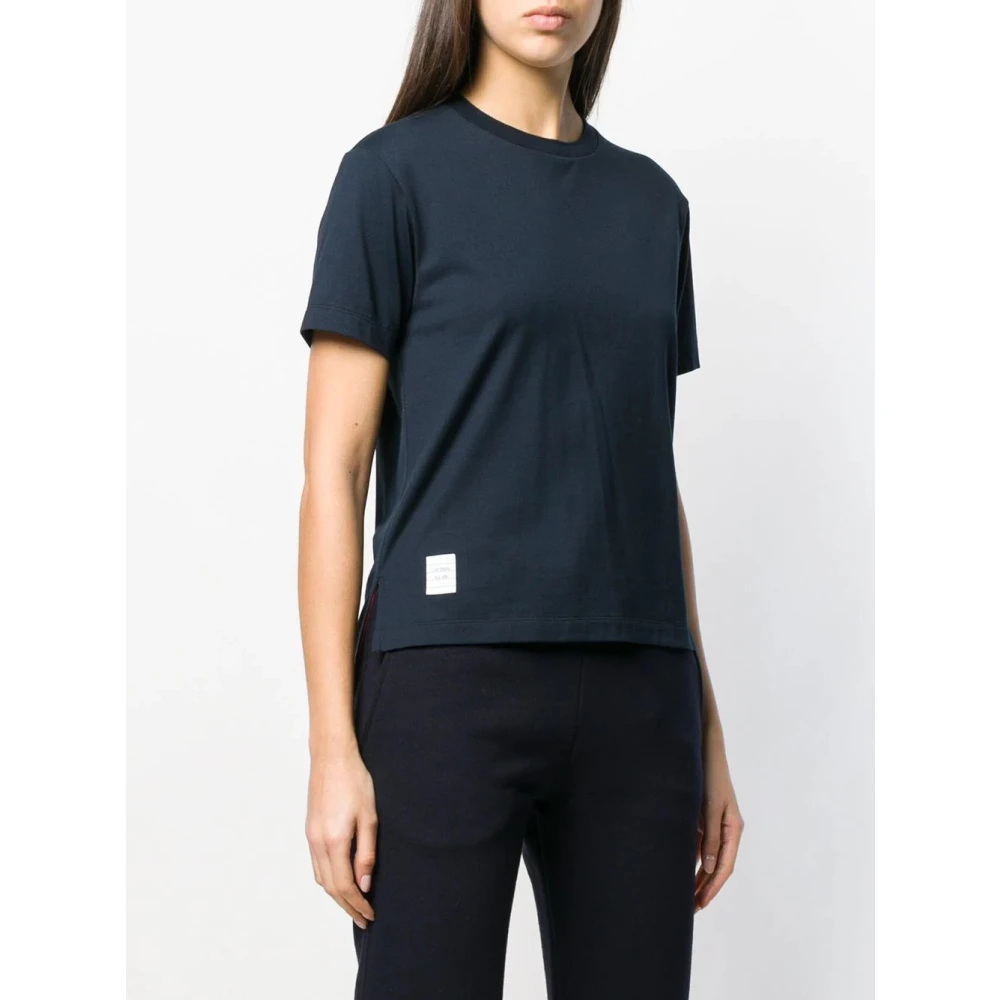 Thom Browne Navy Logo Patch T-Shirt Blue Dames